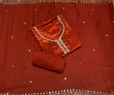 Classy Glass Organza Suit Set with Zari Thread Work - Yanchi